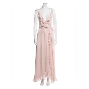 BNWT Joanna August Plunge Neckline Long Pink Dress Size XS